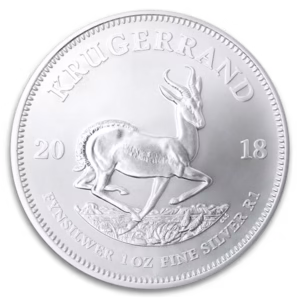 1 oz South African Silver Krugerrand Coin (BU, Dates Vary)